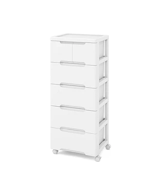 Slickblue Rolling Storage Cabinet with Universal Wheels-Drawer