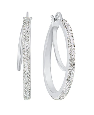 And Now This Clear Crystal Double Hoop Earring