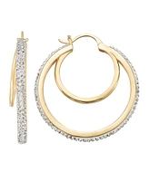 And Now This Clear Crystal Double Hoop Earring