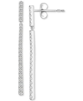 Diamond Elongated Linear Drop Earrings (1 ct. t.w.) in 14k White Gold, Created for Macy's