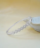 Diamond Halo Bangle Bracelet (1 ct. t.w.) in Sterling Silver