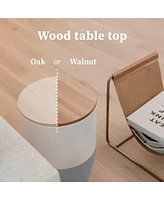 Dupray Bloom Air Purifier, Smart Hepa-13 Medical-Grade Filtration, Large Rooms (1,517 Sq. Ft.) with Oak Accent Table