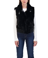 Sebby Collection Women's Faux Fur Zip Front Vest