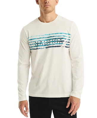 Nautica Men's Long Sleeve Crewneck Logo Graphic T-Shirt