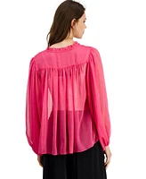 Lucy Paris Women's Nikko Pintucked Blouse