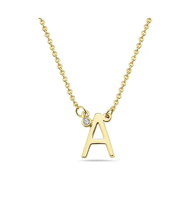 GiGiGirl Stylish 14K Gold Plated Cubic Zirconia Initial Necklace.