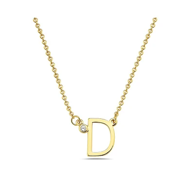 GiGiGirl Stylish 14K Gold Plated Cubic Zirconia Initial Necklace.