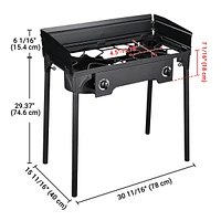 Yescom Propane Camping Stove Double Gas Wok Burner Turkey Fryer Detachable Legs