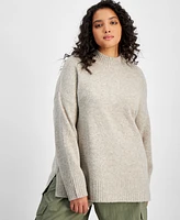 And Now This Trendy Plus Mock-Neck Tunic Sweater