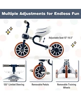 Slickblue 4-in-1 Kids Trike Bike with Adjustable Parent Push Handle and Seat Height