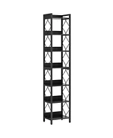 Tribesigns 78.7 Inch Extra Tall Narrow Bookshelf, 7 Tier Skinny Bookcase for Small Spaces, Freestanding Display Shelves