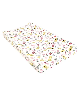 Hudson Baby Infant Girl Changing Pad Cover, Soft Painted Floral, One Size