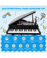 Slickblue Keys Kids Piano Keyboard with Stool and Lid