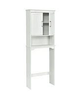 Costway Over The Toilet Space Saver Bathroom Organizer w/ Storage Cabinet & Shelf