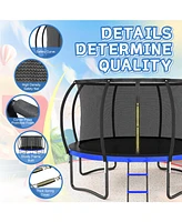 Streamdale Furniture 14FT Outdoor Trampoline with Safety Net, Ladder