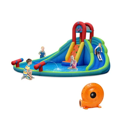 Slickblue Inflatable Water Slide Bounce House with Mighty Splash Pool