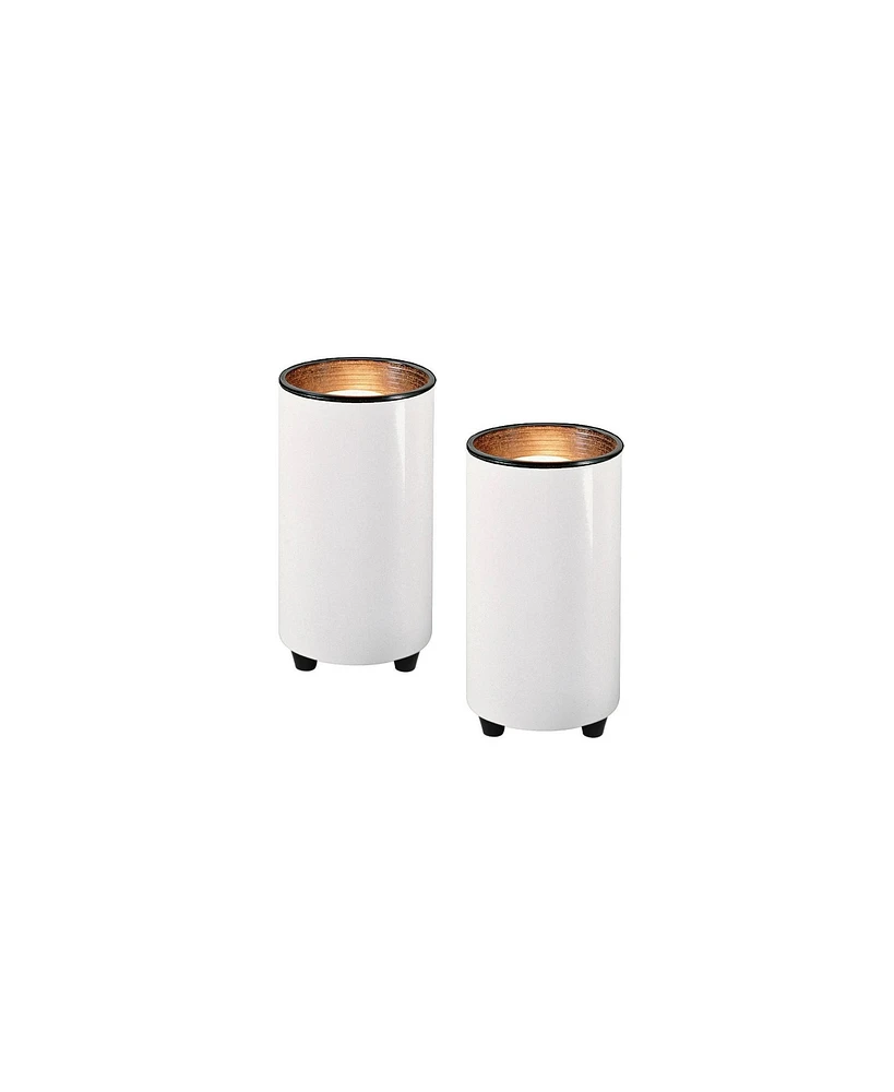 Pro Track Mini Spotlight Cans - Set of 2, Indoor Accent Spotlights, White Finish, Plug