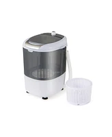 Portable Mini Washing Machine Semi-Automatic Washer and Spinner Combo with Single Tub-Grey