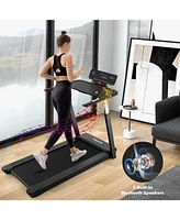 Folding Treadmill with Adjustable Height and App Control Space-Saving Exercise Machine for Home Fitness