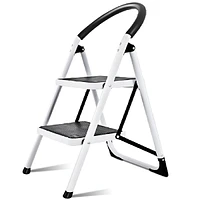 Slickblue 3 Step Ladder Folding Stool Heavy Duty Industrial Lightweight