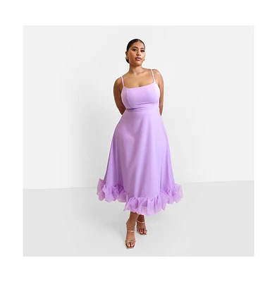 Rebdolls Plus Size Margot Ruffle Hem Midi A Line Dress