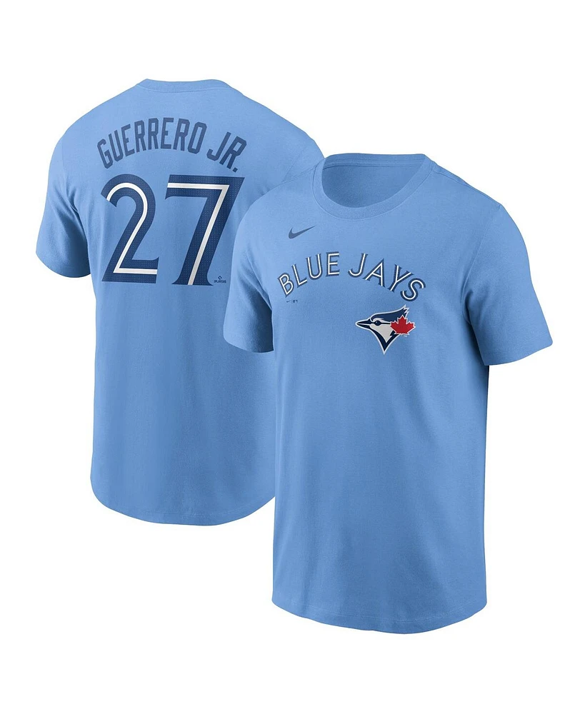 Nike Men's Vladimir Guerrero Jr. Powder Blue Toronto Jays Fuse Name Number T-Shirt