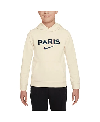 Nike Big Boys and Girls Cream Paris Saint-Germain Club Pullover Hoodie