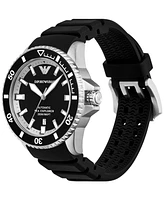 Emporio Armani Men's Automatic Black Silicone Strap Watch 42mm
