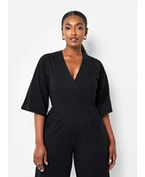 Rebdolls Plus Size Karma Pleated Wide Leg Jumpsuit