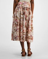 En Saison Women's Amoret Printed Side-Zip Midi Skirt