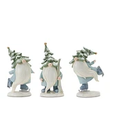 Slickblue Pine Tree Gnome With Skis And Skates (Set of 3)