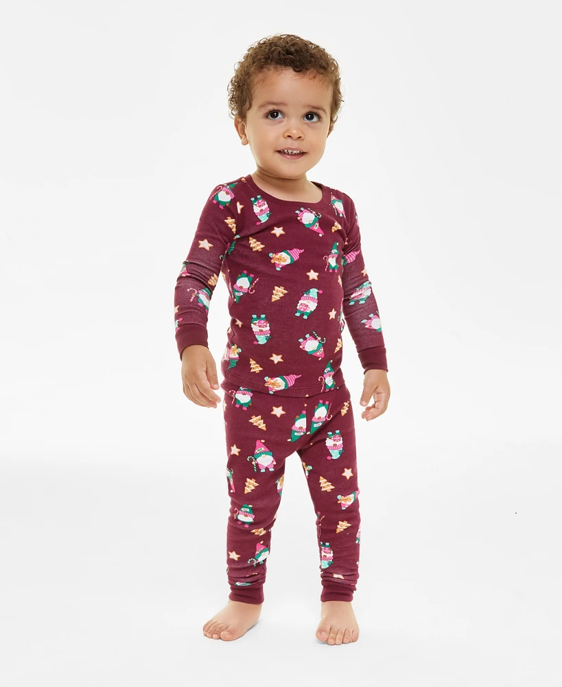 Holiday Lane Toddler Gnomes Cotton Snug Fit Matching Family Pajamas Set, Created for Macy's