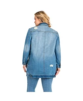 Standards & Practices Plus Size Light Wash Denim Oversized Jean Jacket