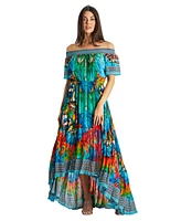 La Moda Clothing Women's Off Shoulder High Low Dress