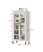 Kitchen Storage Cabinet: Microwave Oven Shelf, Organizer