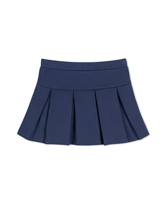 Hope & Henry Toddler Girls Ponte Drop Waist Pleated Uniform Skort