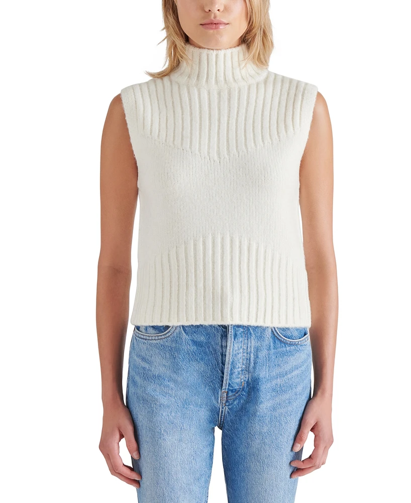 Steve Madden Women's Serin Mock-Neck Sleeveless Sweater