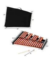 Slickblue 25 Notes Xylophone Wooden Percussion Educational Instrument with 2 Mallets