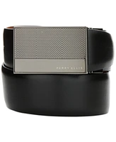 Perry Ellis Portfolio Men's Beehive Reversible Plaque Buckle Belt