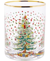 Spode Christmas Tree Polka Dot Double Old-Fashioned Glasses, Set of 4