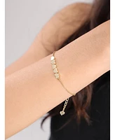 Devata Sweet Heart Chain Bracelet in 14K Gold, 6.5 in adj to 7.5 in, approx. 2.8 grams