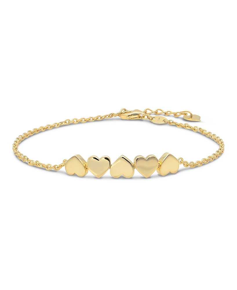 Devata Sweet Heart Chain Bracelet in 14K Gold, 6.5 in adj to 7.5 in, approx. 2.8 grams