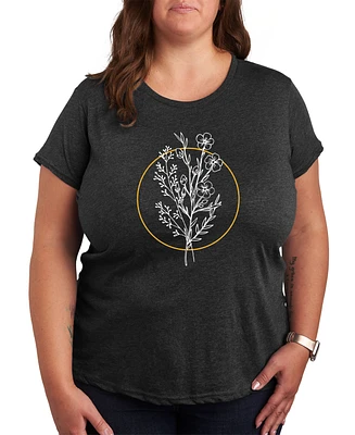 Hybrid Apparel Floral Tee Plus Graphic