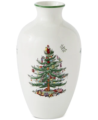 Spode Christmas Tree Posy Vase, 10"