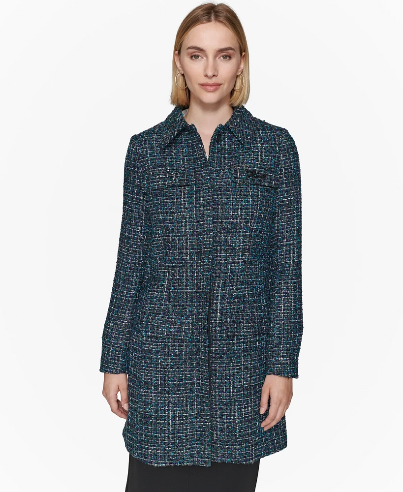 Karl Lagerfeld Paris Women's Tweed Topper Jacket