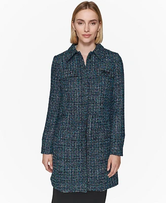 Karl Lagerfeld Paris Women's Tweed Topper Jacket