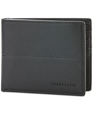 Perry Ellis Portfolio Men's Faux-Leather Trifold Passcase Wallet