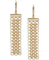 Anne Klein Gold-Tone Linear Mesh Chain Earrings