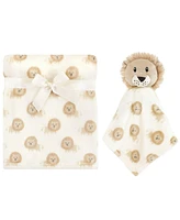 Hudson Baby Infant Boy Plush Blanket with Security Blanket, Lion, One Size