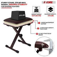5 Core Keyboard Bench X Style Piano Stool Thick Padded 12-to-18.5-inc Adjustable Keyboards Chair